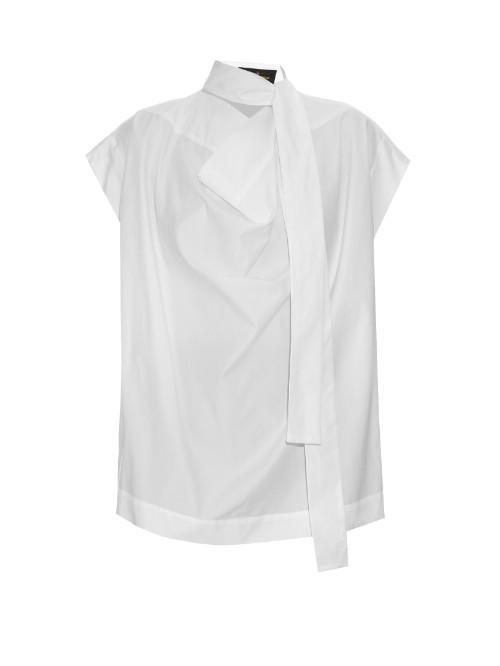 Vivienne Westwood Anglomania Garrett Neck-tie Cotton-poplin Blouse
