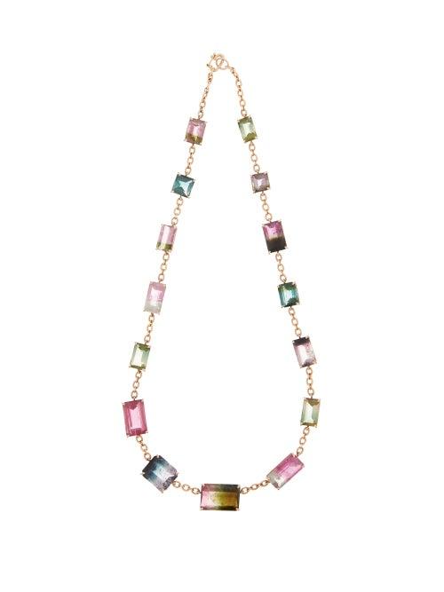Matchesfashion.com Irene Neuwirth - Watermelon Tourmaline & 18kt Gold Necklace - Womens - Multi