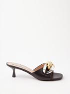 Stella Mccartney - Falabella Chain-embellished Faux-leather Mules - Womens - Black