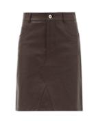 Matchesfashion.com Bottega Veneta - Leather Midi Skirt - Womens - Dark Brown
