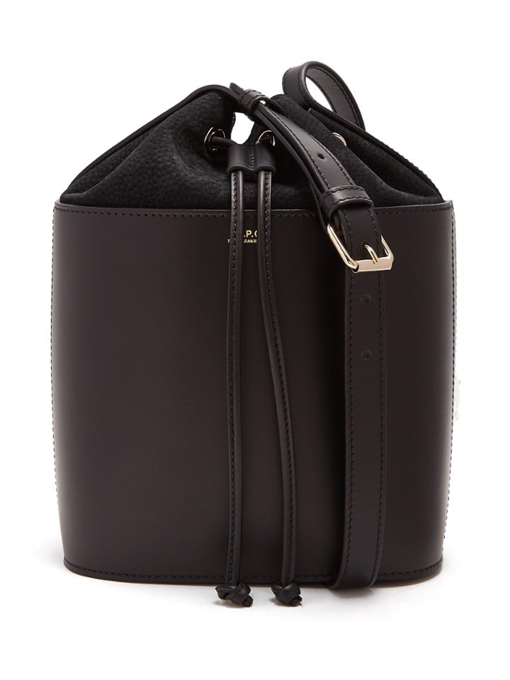 A.p.c. Claire Drawstring Suede Bucket Bag