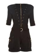 Balmain Lace-up Cargo-pockets Playsuit