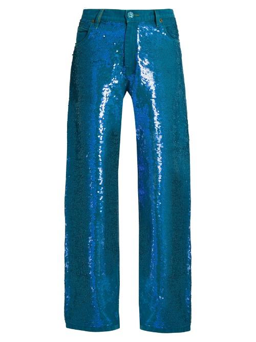 Ashish Sequin-embellished Wide-leg Jeans