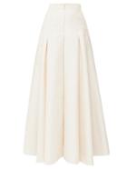 Matchesfashion.com Carolina Herrera - High-rise Cotton-blend Canvas Palazzo Trousers - Womens - Cream