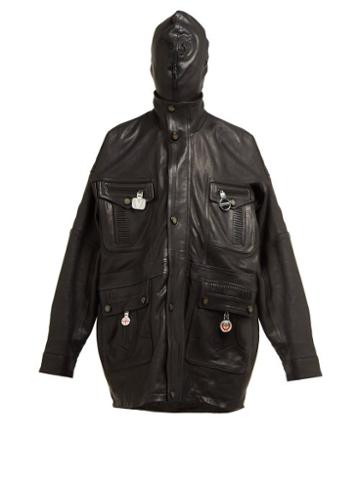 Matchesfashion.com Vetements - Masked Leather Jacket - Womens - Black