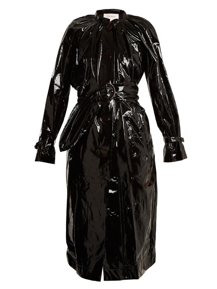 Isa Arfen Tie-waist Coated Trench Coat