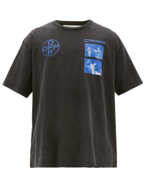 Matchesfashion.com Off-white - Hardcore Caravaggio Print Cotton T Shirt - Mens - Black Blue