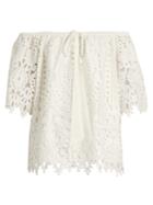 Temperley London Berry Lace Off-the-shoulder Top