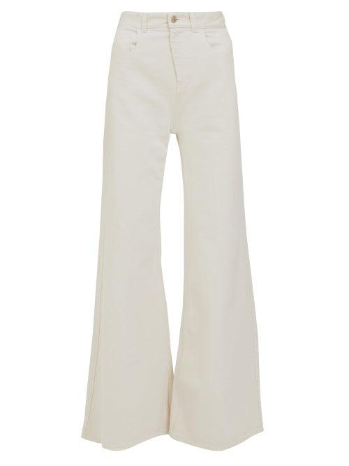 Matchesfashion.com The Attico - High-rise Flared Jeans - Womens - Cream