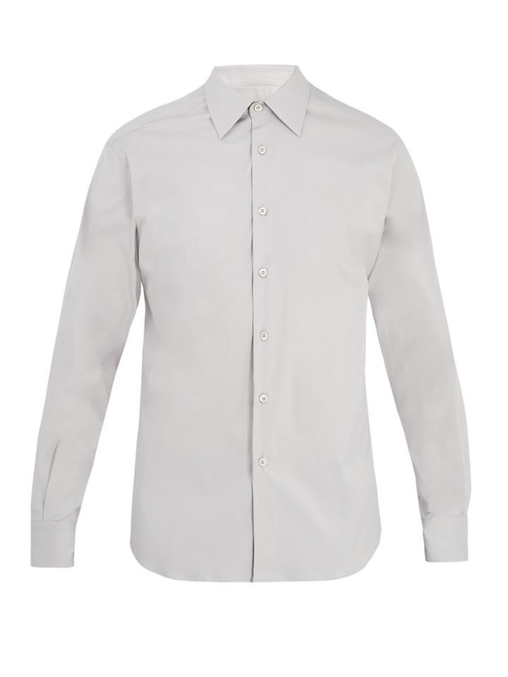 Prada Classic-fit Poplin Cotton-stretch Shirt