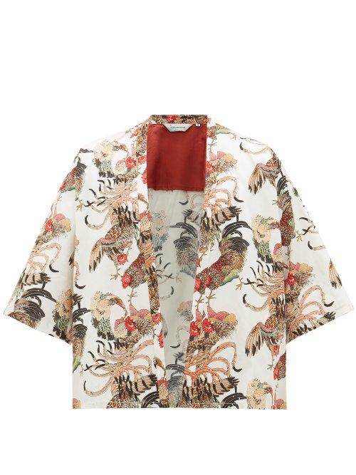 Matchesfashion.com Nipoaloha - Haori Gamecock Cotton Kimono - Mens - White