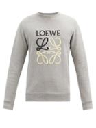 Matchesfashion.com Loewe - Anagram-embroidered Cotton-jersey Sweatshirt - Mens - Grey