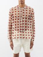 Bode - Diamond Crochet-lace Shirt - Mens - Brown White