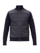 Matchesfashion.com Belstaff - Kelby Quilted-panel Zip-through Wool Cardigan - Mens - Navy