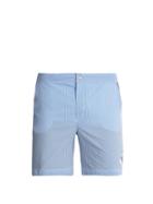 Matchesfashion.com Robinson Les Bains - Oxford Long Striped Swim Shorts - Mens - Blue