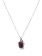 Mens Jewellery Raf Simons - Logo-charm And Jasper Necklace - Mens - Dark Brown