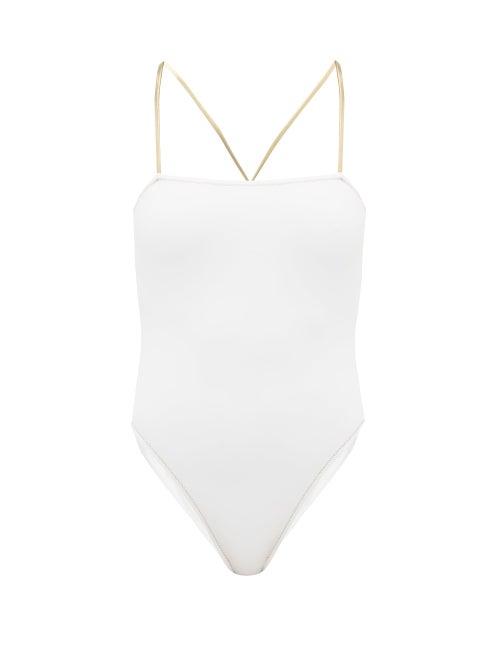 Matchesfashion.com Reina Olga - Chloe Square-neckline Swimsuit - Womens - White