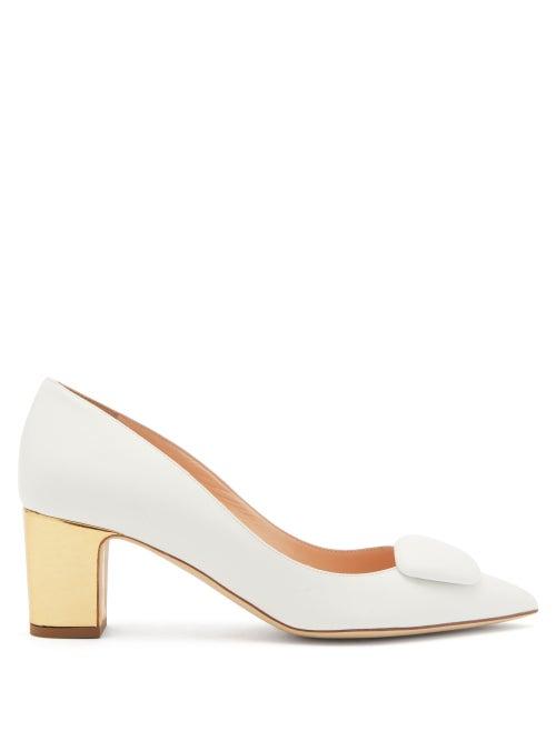 Matchesfashion.com Rupert Sanderson - Clava Metal-heel Pumps - Womens - White Gold
