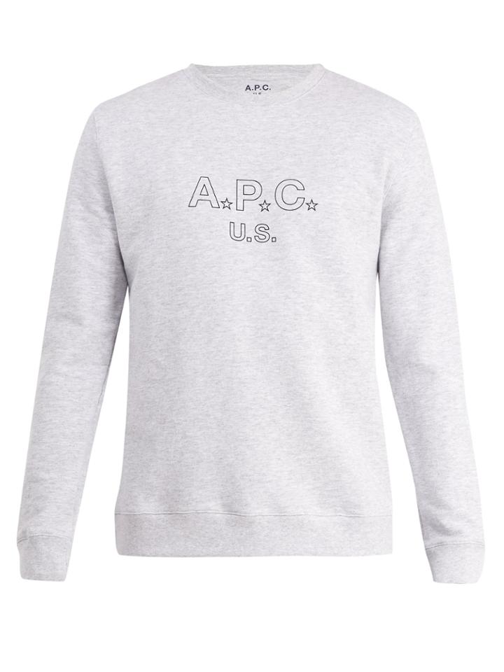 A.p.c. Us Star And Logo-print Cotton-blend Sweatshirt