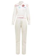 Matchesfashion.com Marine Serre - F1 Logo Patch Moire Jumpsuit - Womens - Ivory