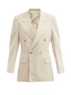 Matchesfashion.com Umit Benan B+ - Andy Double-breasted Silk-twill Suit Jacket - Womens - Cream