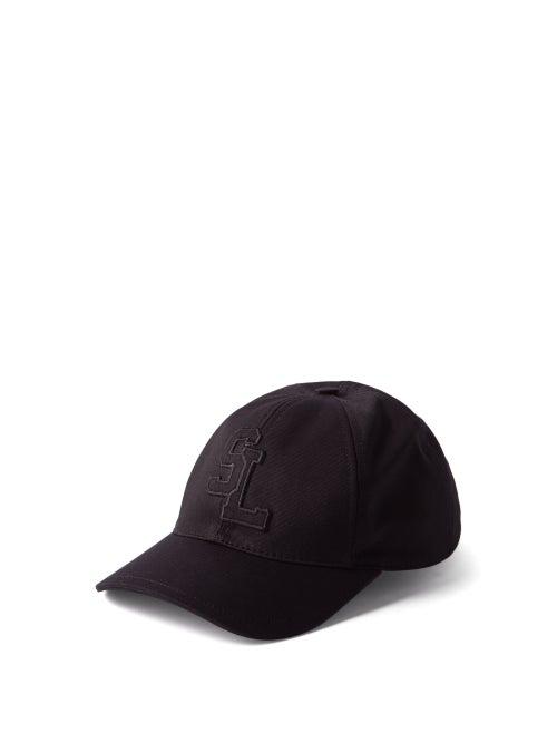 Saint Laurent - Sl-embroidered Cotton-canvas Baseball Cap - Womens - Black