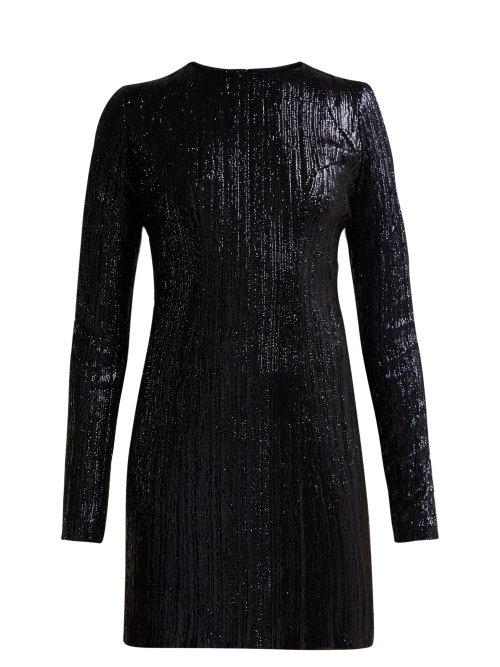Matchesfashion.com Galvan - Dusk Sequin Embellished Mini Dress - Womens - Navy