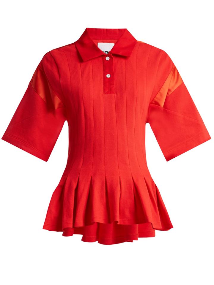 Koché Pleated Short-sleeve Polo Shirt