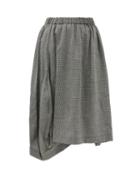 Matchesfashion.com Comme Des Garons Comme Des Garons - Asymmetric Wool-blend Houndstooth Skirt - Womens - Black White