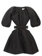 Aje - Psychedelia Cutout Linen-blend Mini Dress - Womens - Black