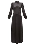 Matchesfashion.com Bella Freud - Ophelia Tie Back Satin Dress - Womens - Black
