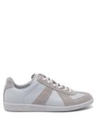 Maison Margiela - Replica Leather And Suede Trainers - Mens - Light Blue