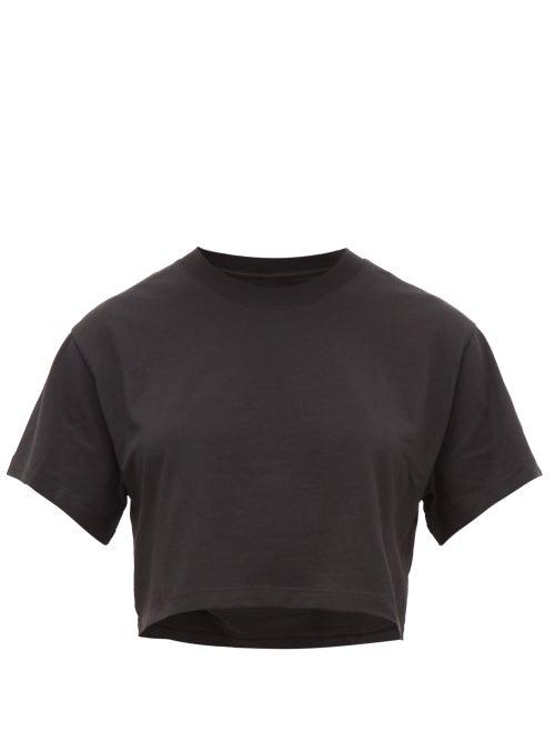 Matchesfashion.com X Karla - The Crop Cropped Cotton-jersey T-shirt - Womens - Black