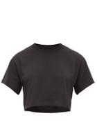 Matchesfashion.com X Karla - The Crop Cropped Cotton-jersey T-shirt - Womens - Black