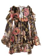 Dundas Neck-tie Fil Coup Silk-blend Mini Dress