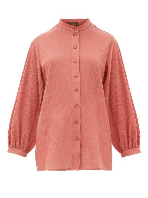 Matchesfashion.com Albus Lumen - Levitas Balloon-sleeve Cotton Shirt - Womens - Pink