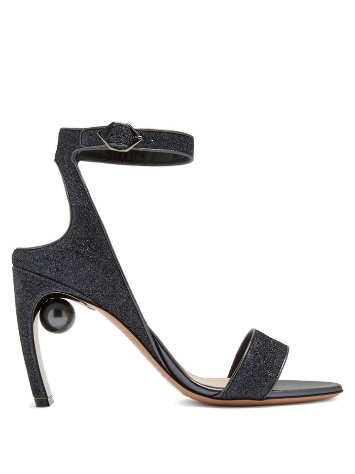 Nicholas Kirkwood Lola Faux-pearl Heeled Glitter Sandals