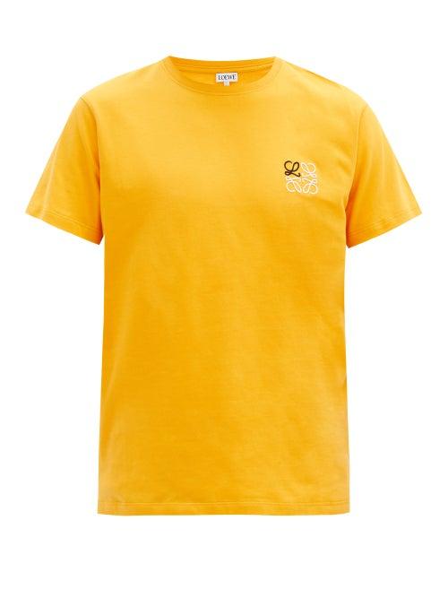 Matchesfashion.com Loewe - Anagram-embroidered Cotton T-shirt - Mens - Orange