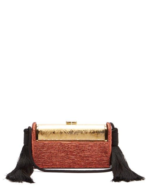 Matchesfashion.com Bienen-davis - Rgine Metallic Clutch - Womens - Red Gold