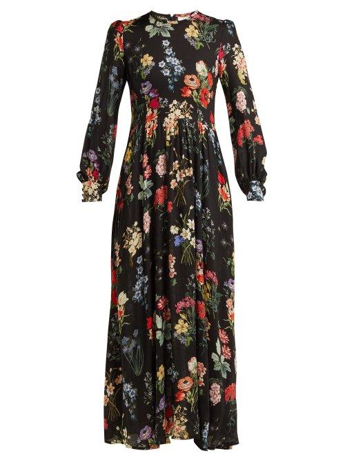 Matchesfashion.com Goat - Garden Floral Print Dress - Womens - Black Print
