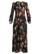 Matchesfashion.com Goat - Garden Floral Print Dress - Womens - Black Print