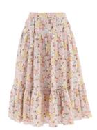 Loup Charmant - Fontelli Floral-print Tiered Cotton Midi Skirt - Womens - Multi