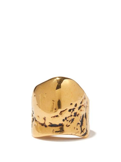 Alexander Mcqueen - Molten Hammered Ring - Womens - Gold