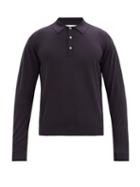 Matchesfashion.com Studio Nicholson - Tencel-blend Polo Shirt - Mens - Navy