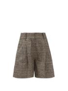 Matchesfashion.com Blaz Milano - Fell Longwood Checked Wool-blend Shorts - Womens - Brown White