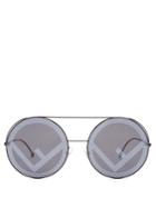 Fendi Large Round-frame Metal Sunglasses