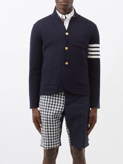 Thom Browne - Four-bar Merino-knit Blazer - Mens - Navy