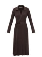 Live The Process - Leda Ribbed Midi Wrap Dress - Womens - Brown