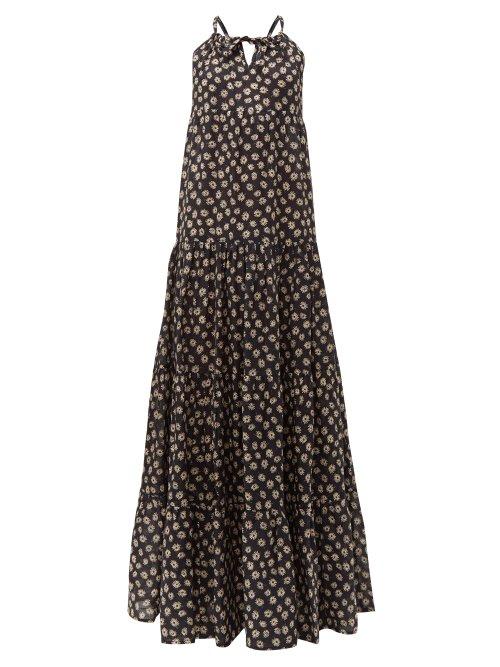 Matchesfashion.com Dodo Bar Or - Dorothy Floral Print Cotton Maxi Dress - Womens - Black Print