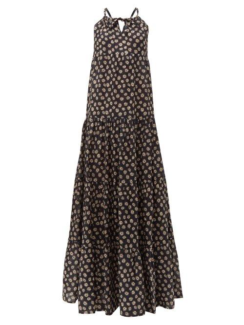 Matchesfashion.com Dodo Bar Or - Dorothy Floral Print Cotton Maxi Dress - Womens - Black Print